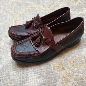 Johnston & Murphy Black and Brown Tassel Loafers